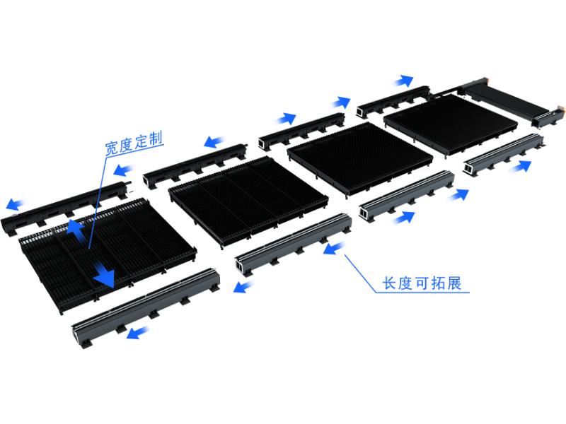 “H”系列地轨式超⼤幅⾯光纤镭射切割机